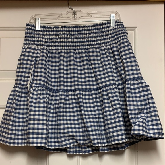 Universal Thread Dresses & Skirts - Smocked Blue Gingham Tiered Mini Skirt - Women